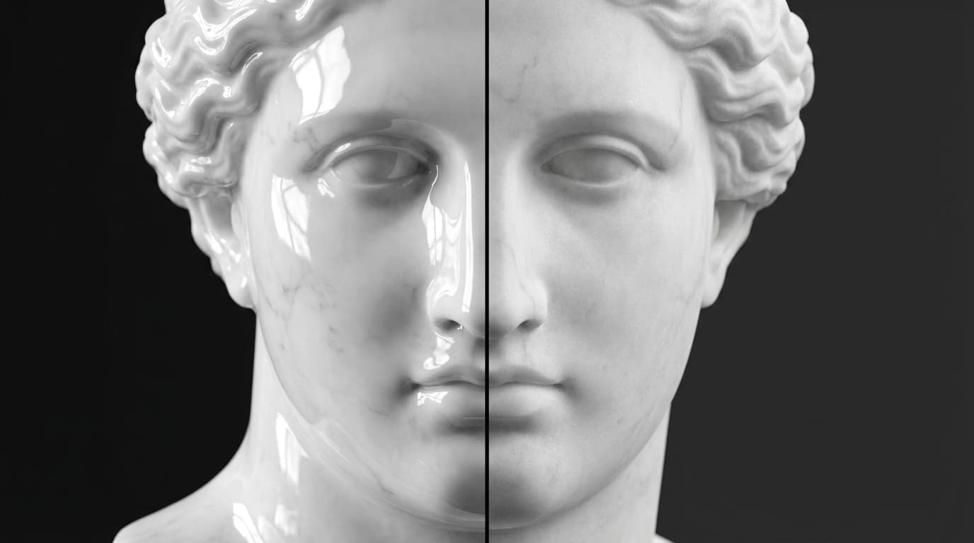 Polished vs matte finish on marble sculpture