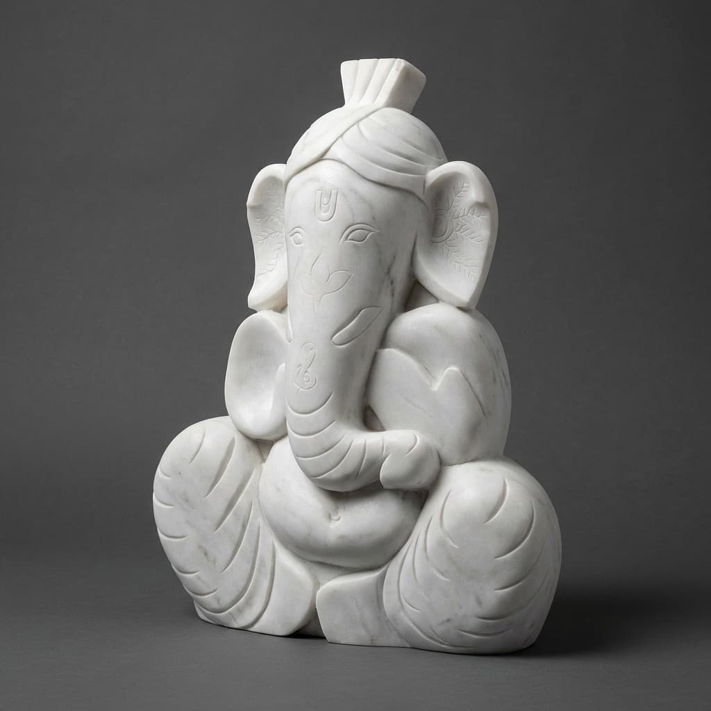 Hand-Carved Modern Ganesha Stone Sculpture - hero-light