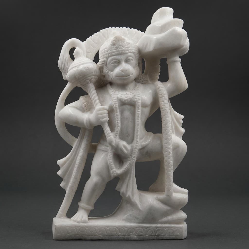 Exquisite Hand-Carved Lord Hanuman Stone Statue - hero-light
