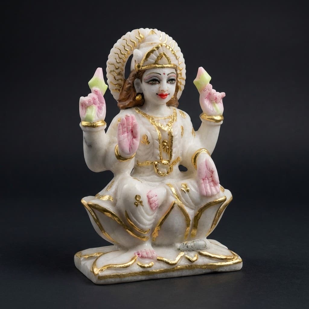 Divine Handcrafted Goddess Maa Laxmi Stone Statue - hero-light