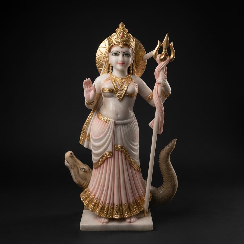 Divine Maa Khodiyar Stone Statue - Hand-Carved Artisan Sculpture - hero-light