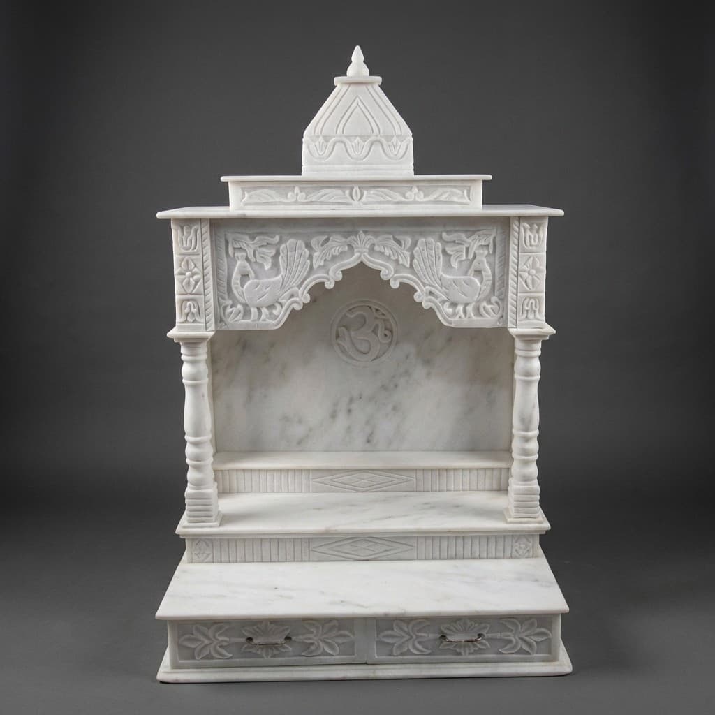 Hand-Carved Artisan Stone Temple for Sacred Home Pooja - hero-light