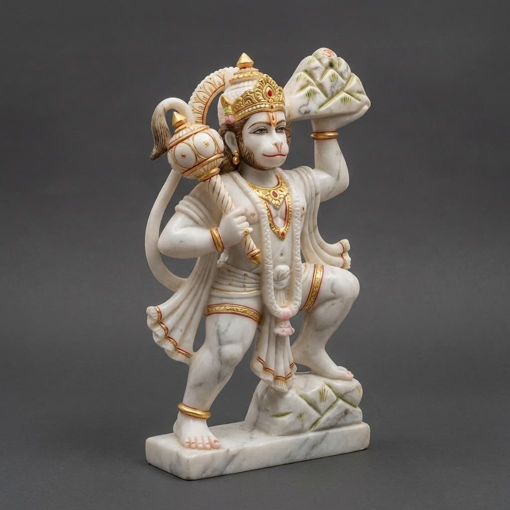 Artisan Hand-Carved Lord Hanuman Stone Murti - hero-light