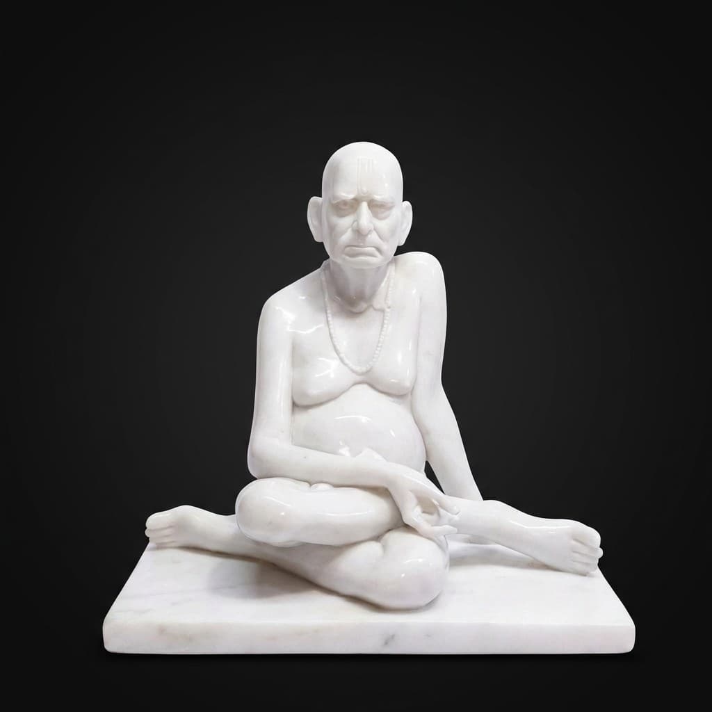 Exquisite Hand-Carved Swami Samarth Stone Statue - hero-light