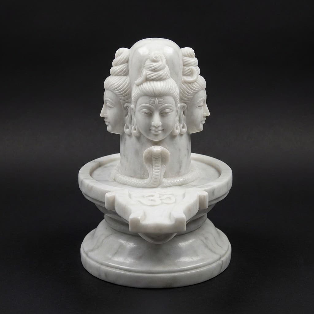 Exquisite Hand-Carved Panchmukhi Shivling Stone Sculpture - hero-light