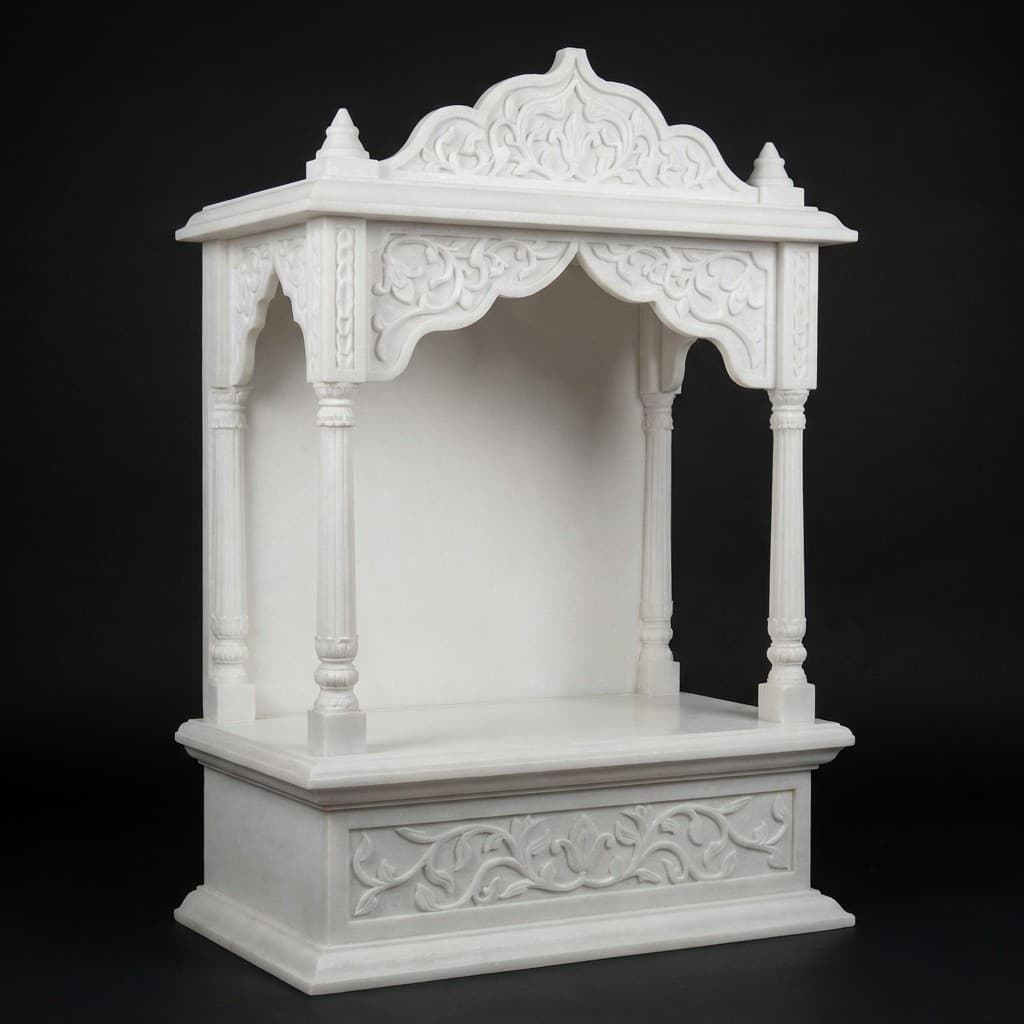 Exquisite Hand-Carved Artisan Stone Temple Shrine - hero-light
