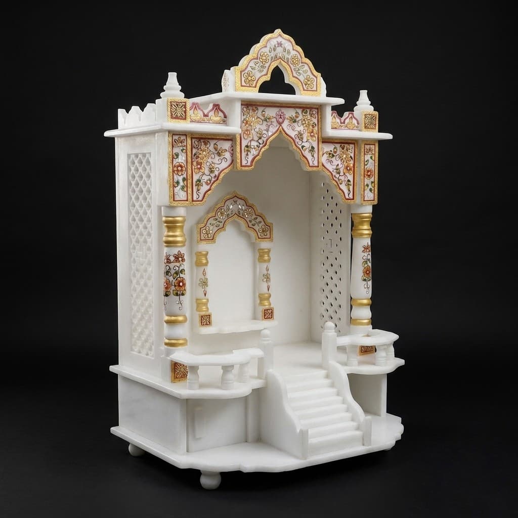Intricate Hand-Carved Artisan Stone Home Temple - hero-light
