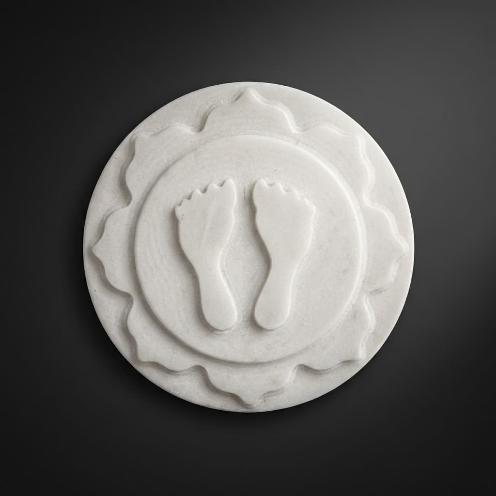 Artisan Hand-Carved Laxmi Footprints Stone Sculpture - hero-light