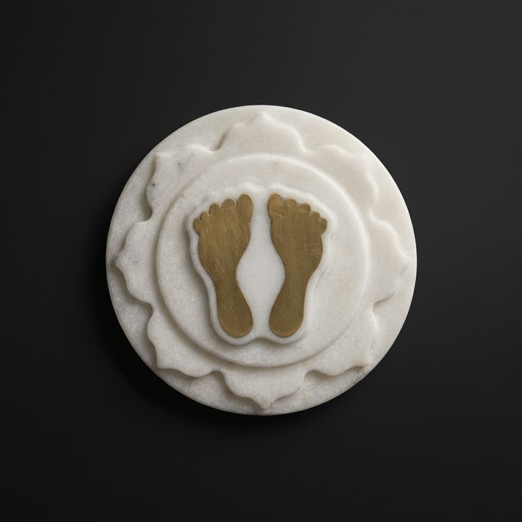 Exquisite Hand-Carved Lakshmi Charan Paduka Stone Sculpture - hero-light