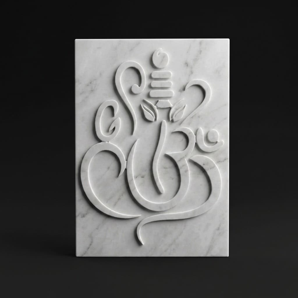 Handcrafted Ganesha Stone Wall Relief Mural - hero-light