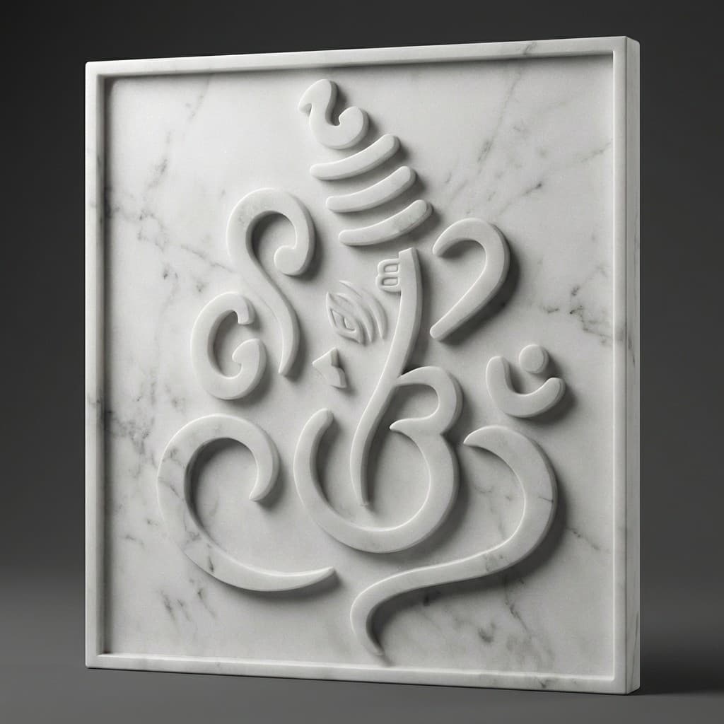 Artisan Hand-Carved Lord Ganesha Stone Wall Mural - hero-light