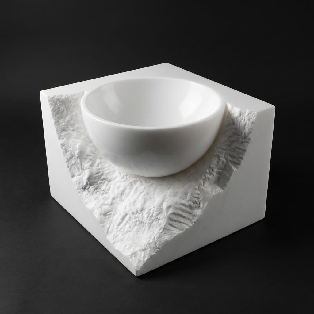 Handcrafted Raw-Edge Artisan Stone Countertop Wash Basin - hero-light