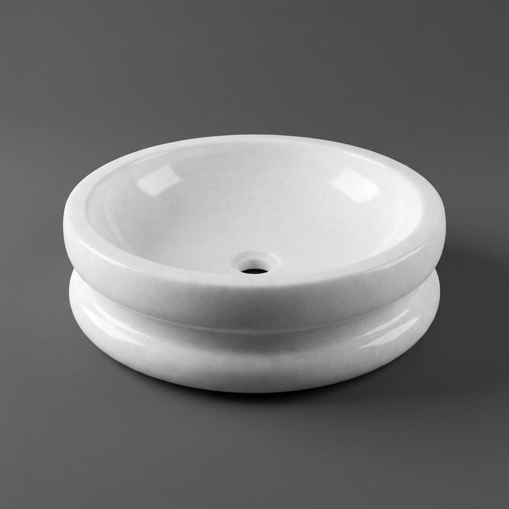 Handcrafted Modern Minimalist Stone Countertop Basin - hero-light