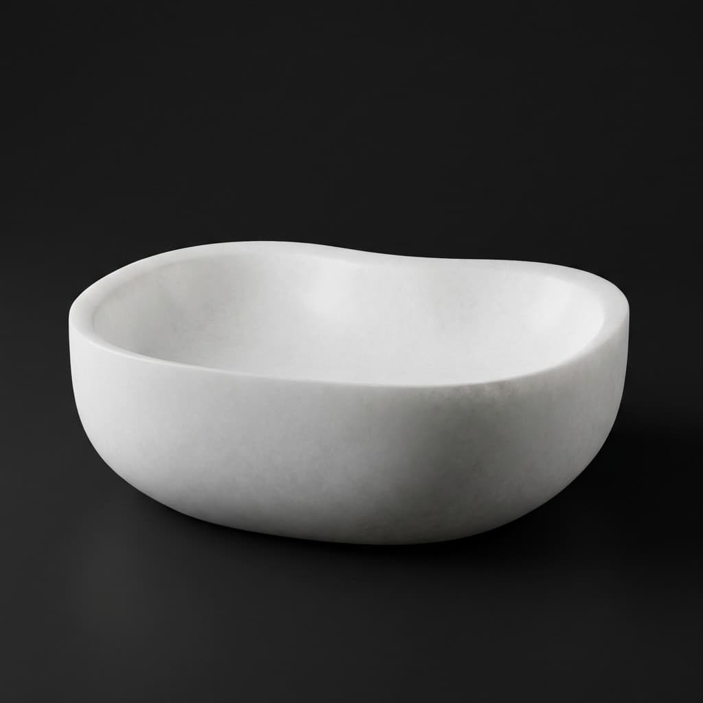 Hand-Carved Organic Sculpted Stone Basin - hero-light