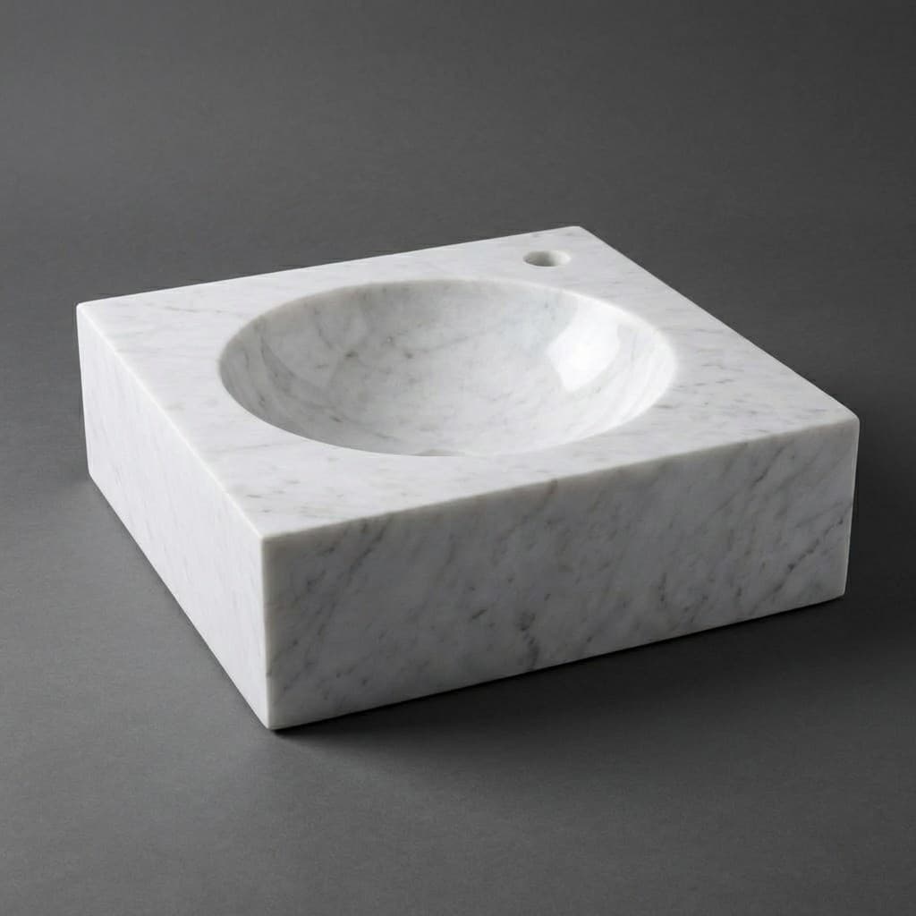 Hand-Carved Cirque Stone Vessel Sink with Offset Basin - hero-light