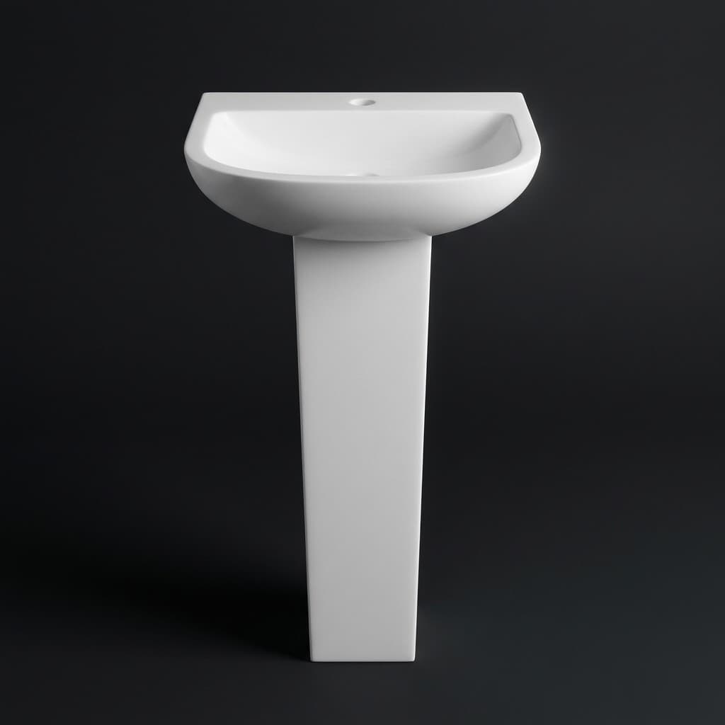 Exquisite Hand-Carved Freestanding Stone Pedestal Sink - hero-light
