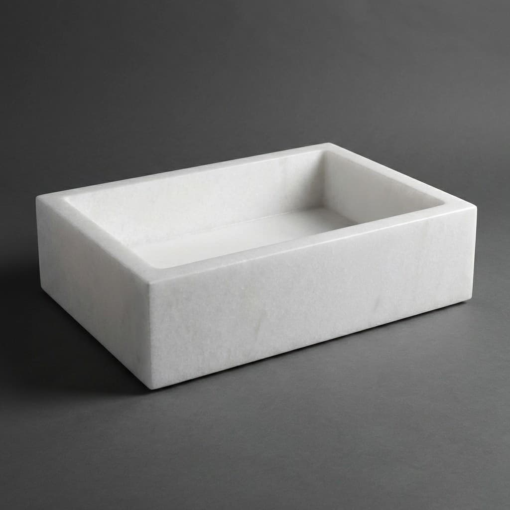 Exquisite Handcrafted Artisan Stone Rectangular Washbasin - hero-light