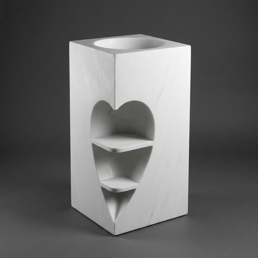 Modern Hand-Carved Sculptural Stone Pedestal Washbasin - hero-light