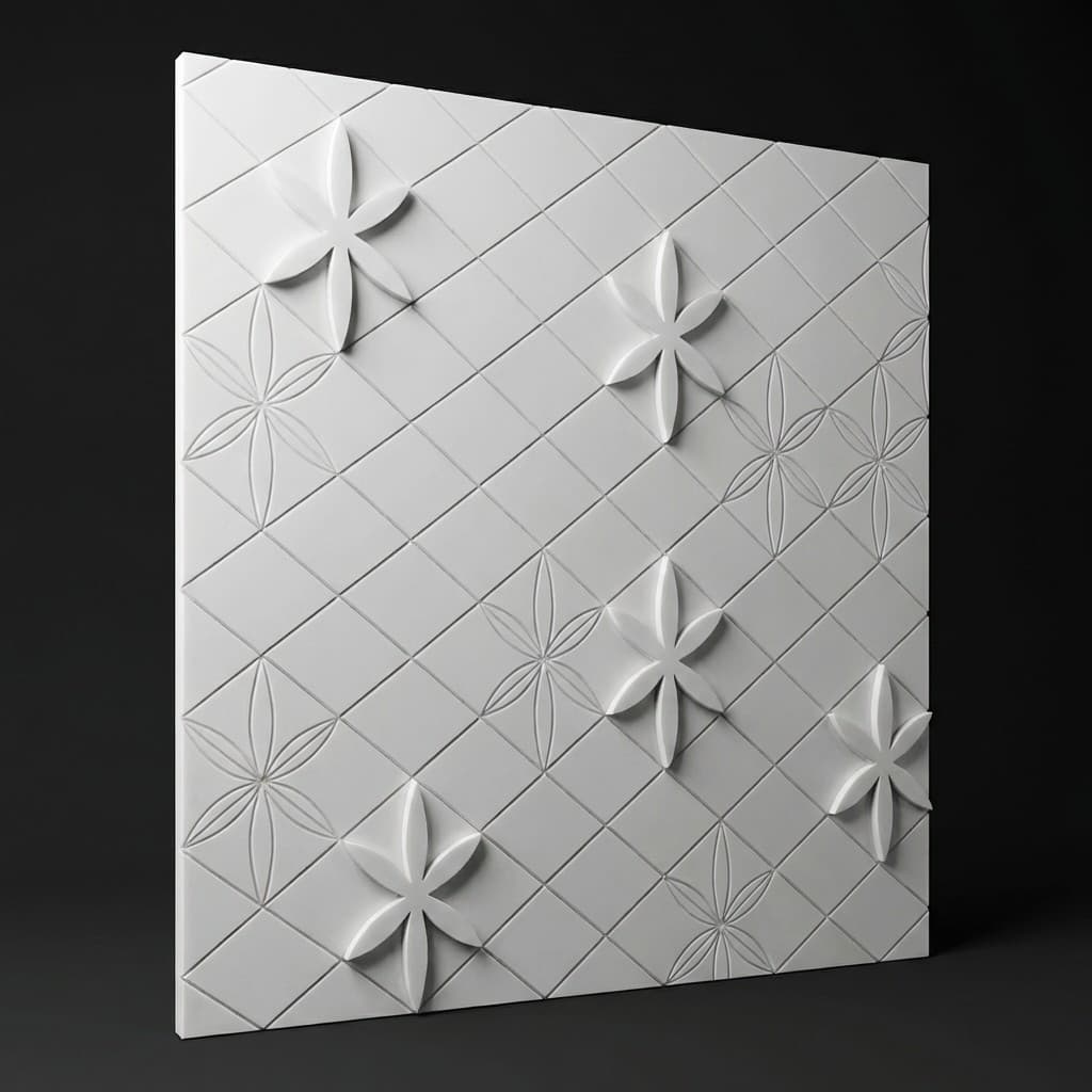 Artisan Hand-Carved Floral Pattern Stone Wall Carving - hero-light