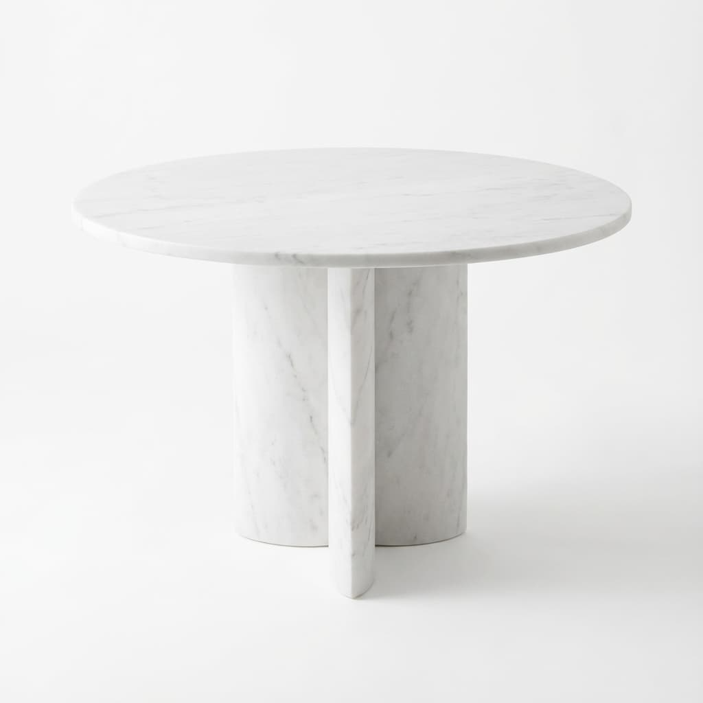 Exquisite Handcrafted Stone Coffee Table with Petal Legs