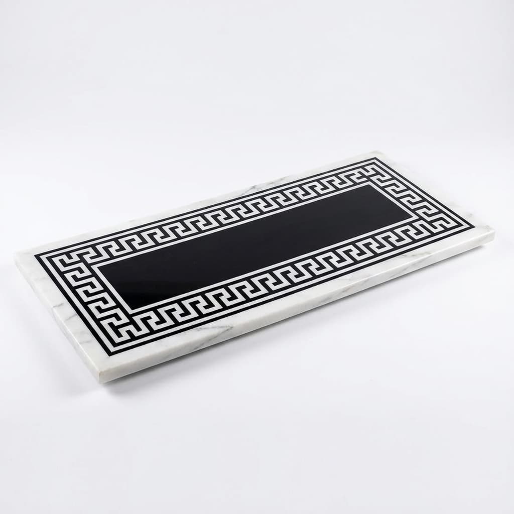 Exquisite Artisan Geometric Inlay Stone Table Top - hero-light
