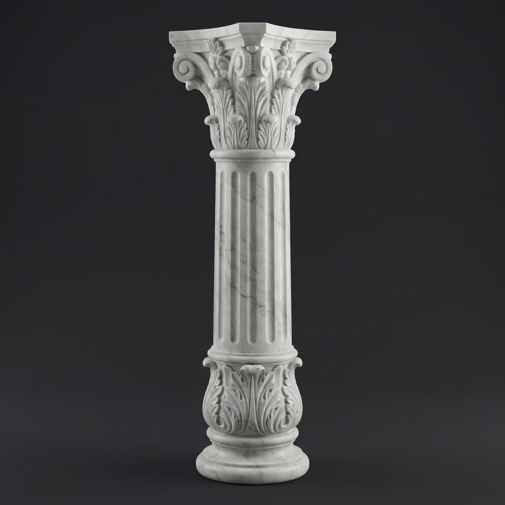 Hand-Carved Corinthian Fluted Stone Column - hero-light
