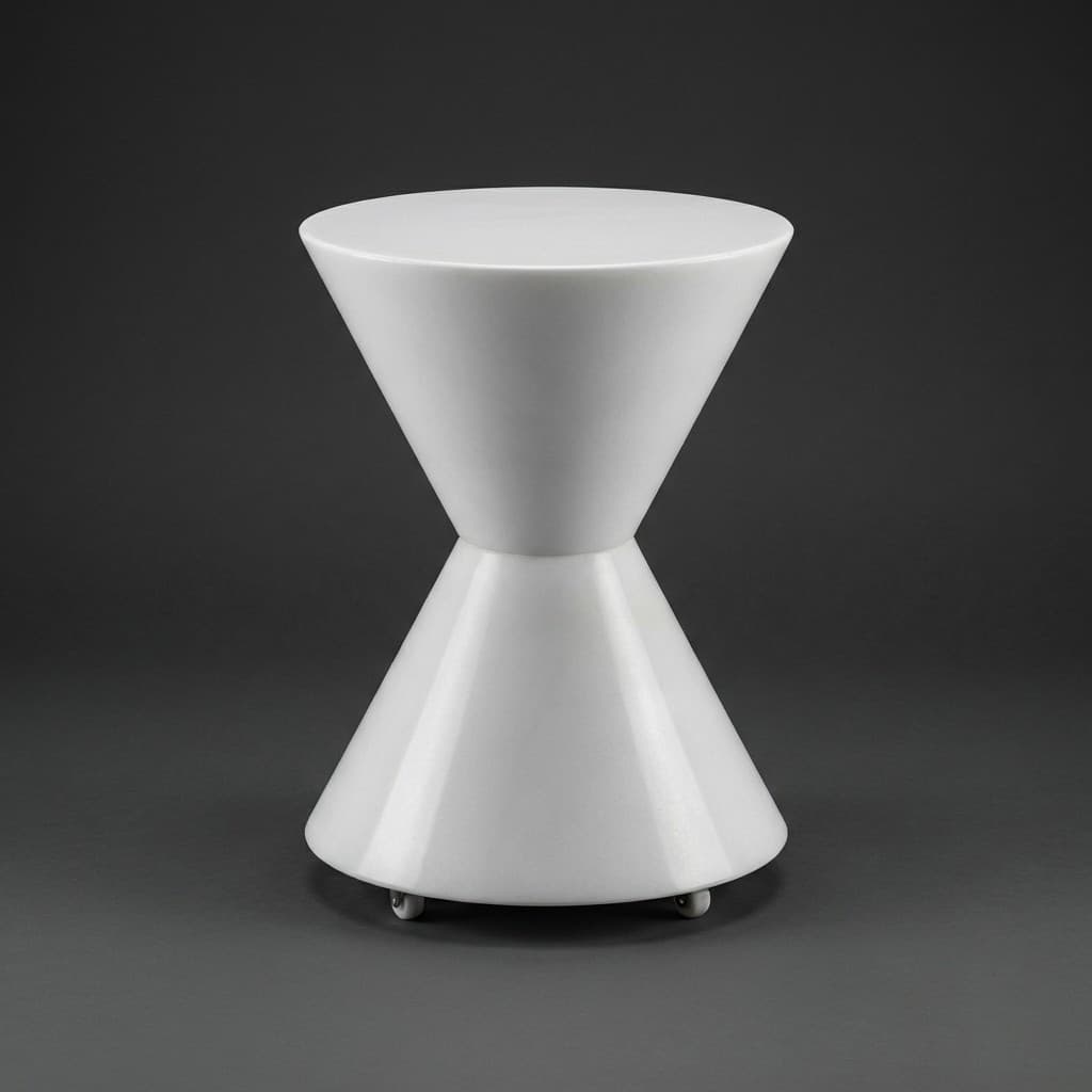 Artisan Hand-Carved Geometric Stone Stool & Side Table - hero-light