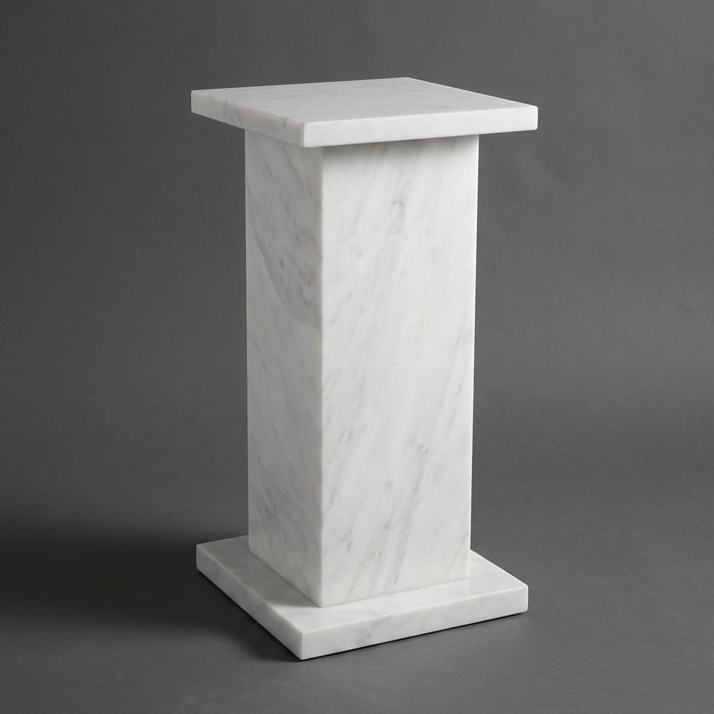 Artisan Hand-Carved Polished Square Stone Pedestal - hero-light