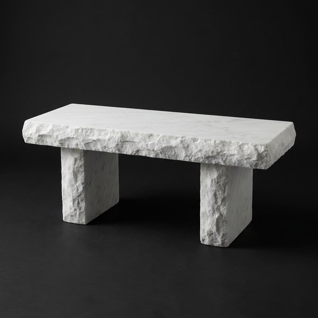 Elegant Hand-Carved Classic Stone Garden Bench - hero-light