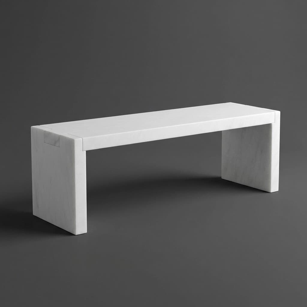 Minimalist Sierra Artisan Handcrafted Stone Bench