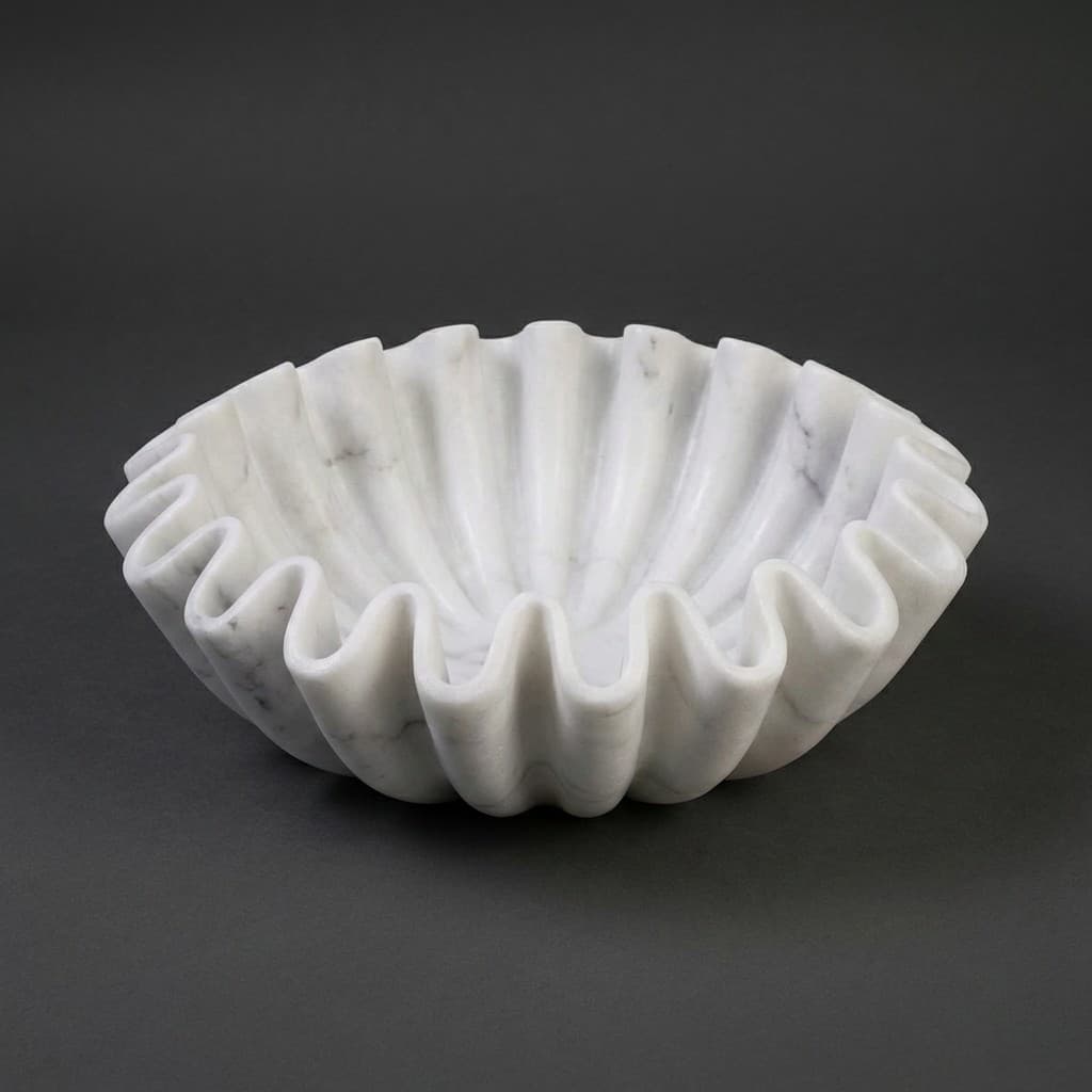 Hand-Carved Crested Stone Urli Decorative Centerpiece Bowl - hero-light