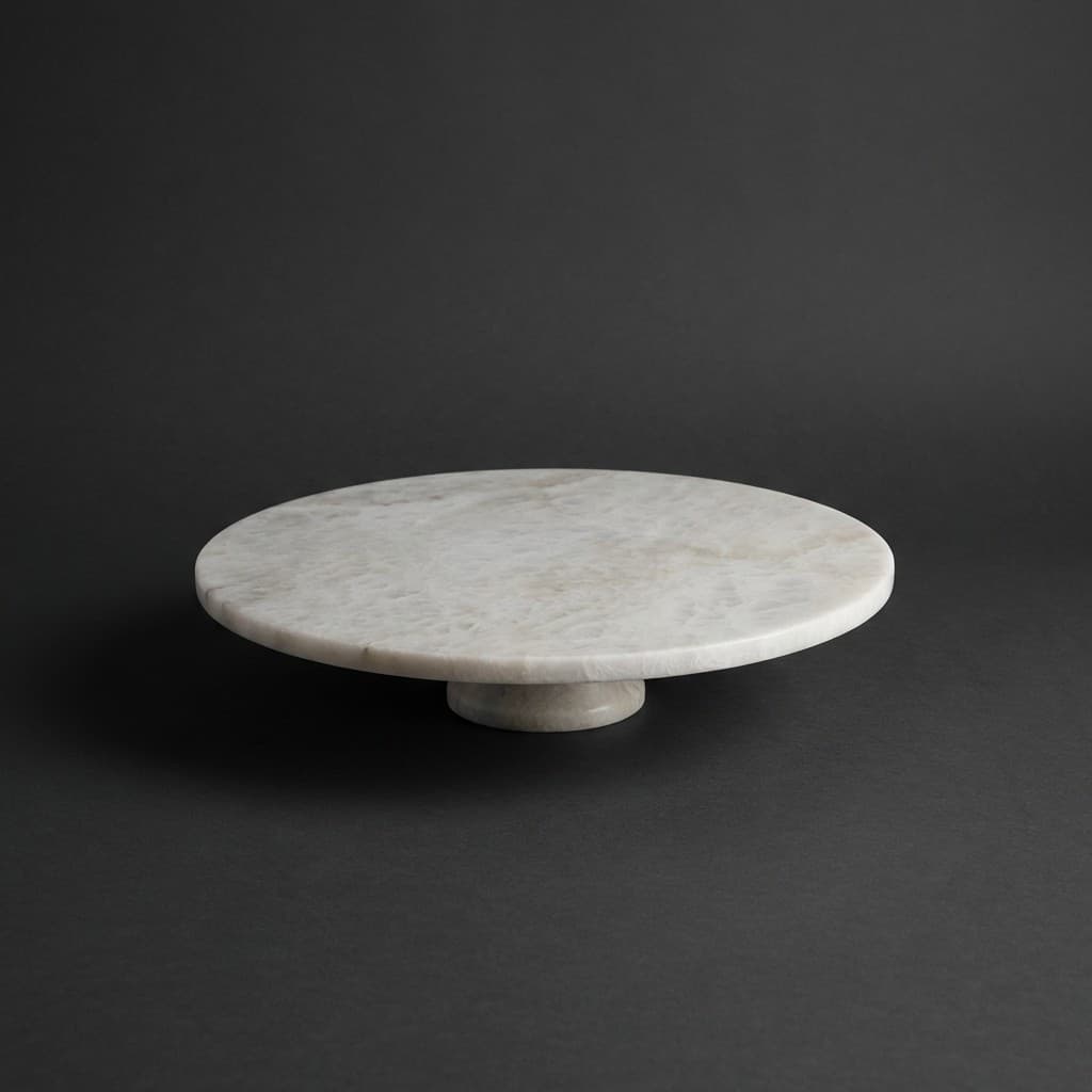 Artisan Hand-Finished Stone Pedestal Cake Stand - hero-light