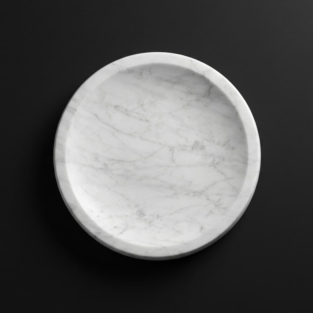 Handcrafted Minimalist Ellipse Stone Round Platter - hero-light