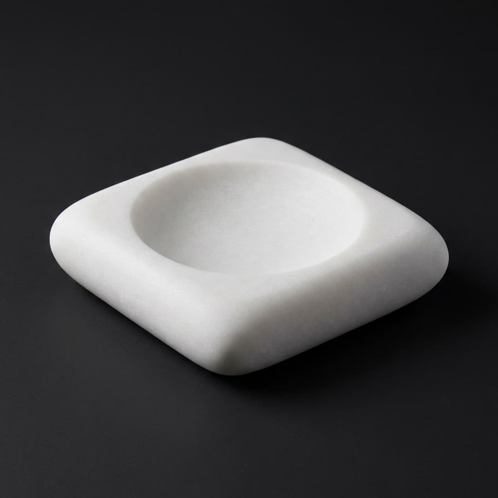 Artisan Hand-Carved Pillow Design Stone Valet Tray - hero-light