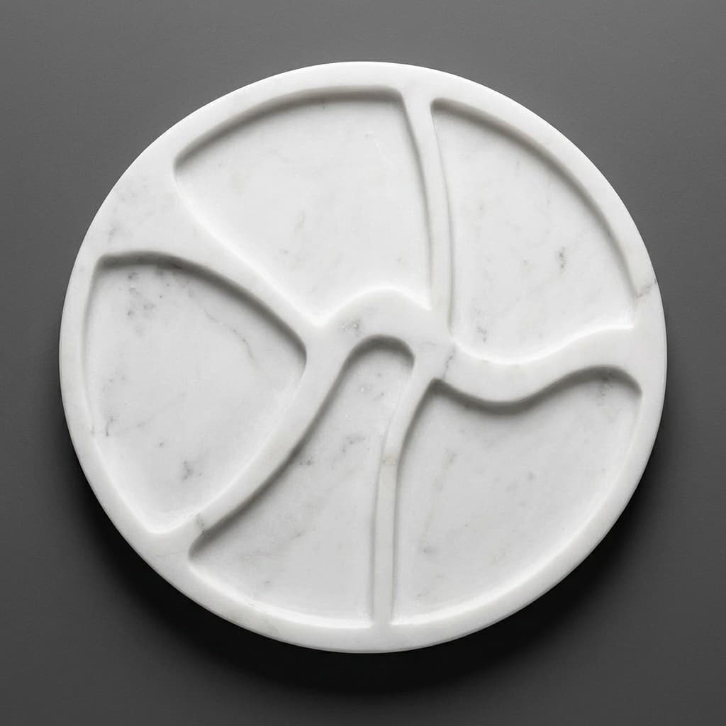 Artisan Hand-Carved Sectional Stone Serving Tray - hero-light