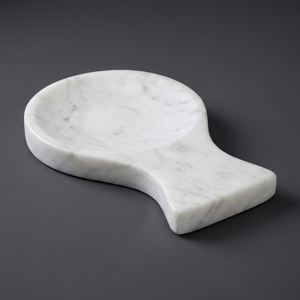 Artisan Hand-Carved Minimalist Stone Spoon Rest - hero-light