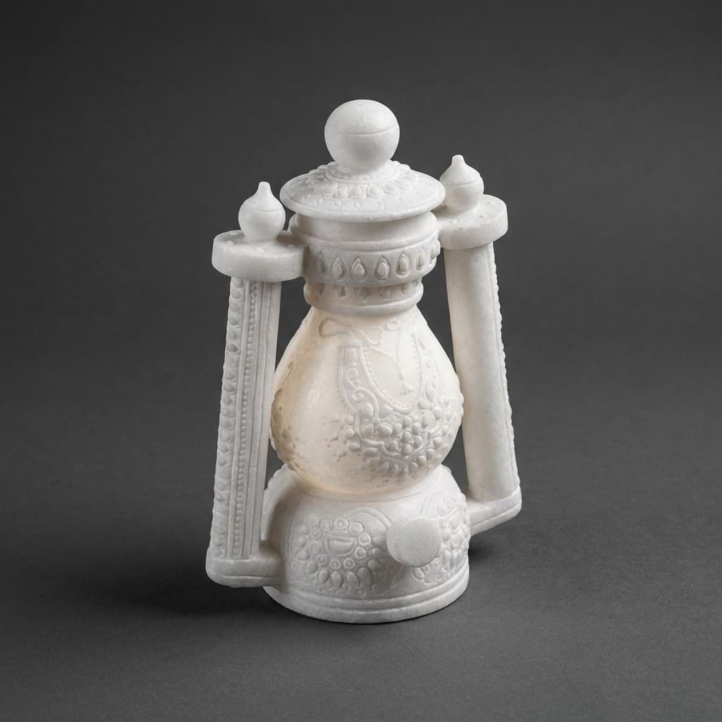Hand-Carved Artisan Antique Style Stone Lantern Decor - hero-light
