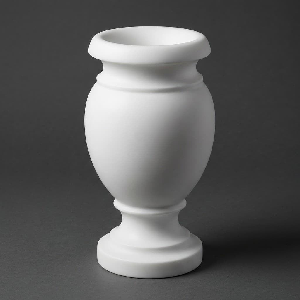 Elegant Hand-Carved Artisan Stone Pedestal Vase - hero-light
