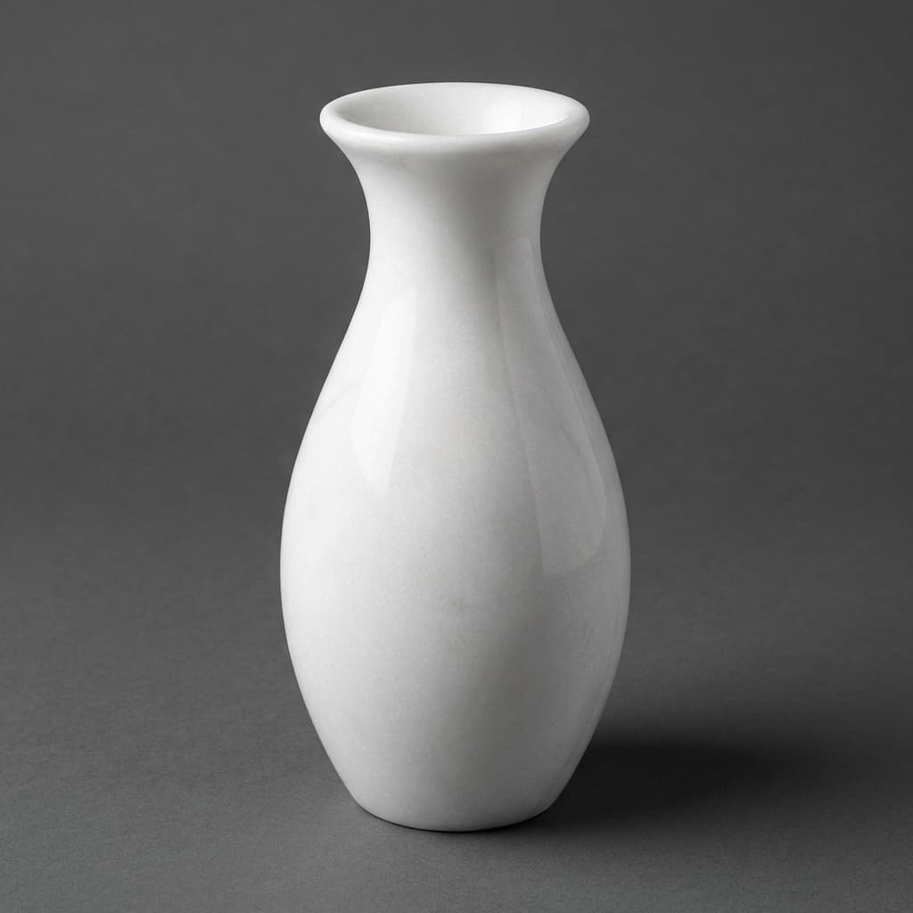 Elegant Hand-Carved Bottle Shape Artisan Stone Vase - hero-light