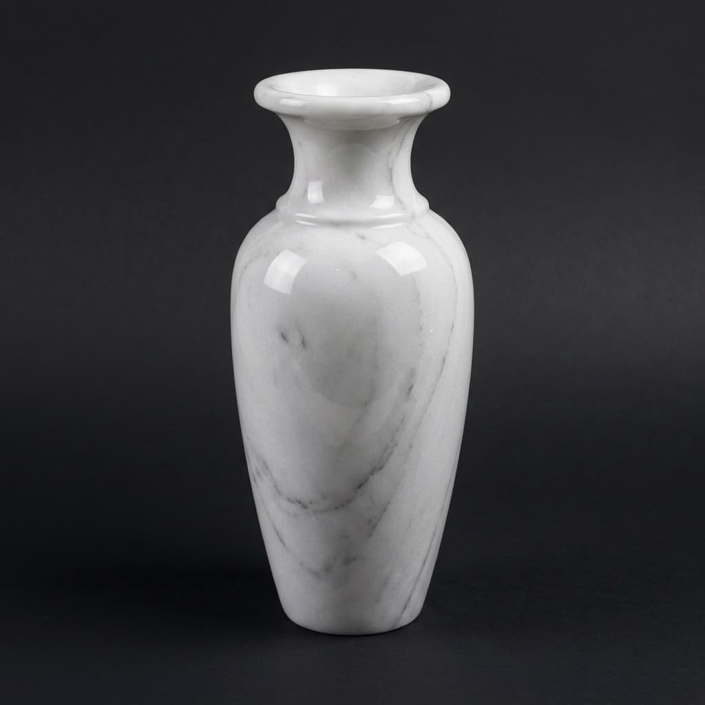 Elegant Handcrafted Polished Stone Urn Vase - hero-light