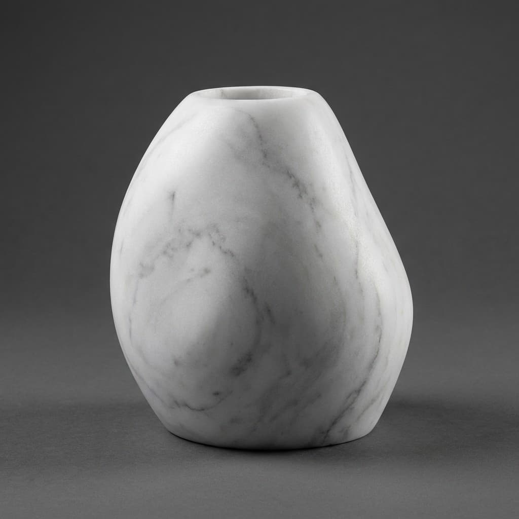 Hand-Carved Artisan Pebble Stone Vase - hero-light