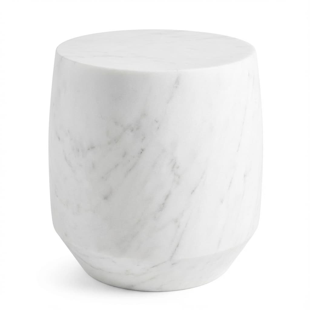 Exquisite Siena Hand-Carved Stone Side Table - hero-light